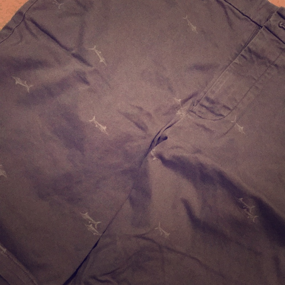 Men’s Ultra Slim Gray Shorts with Sharks